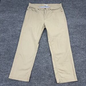 Peter Millar Soft Touch Twill 5-Pocket Pant Mens 34x26 Khaki Tan Golf Chino